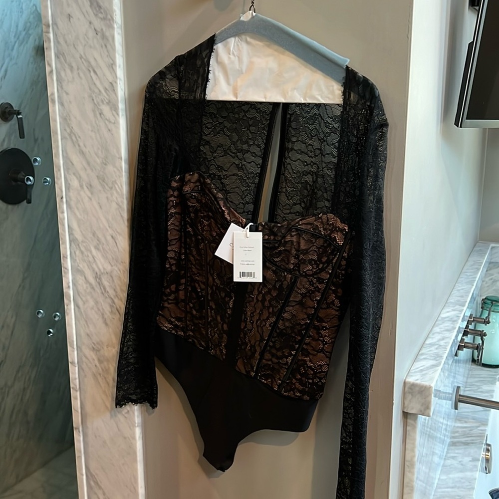 Lace black cami bodysuit